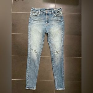 Mavi Alissa high-rise super-skinny distressed blue jeans